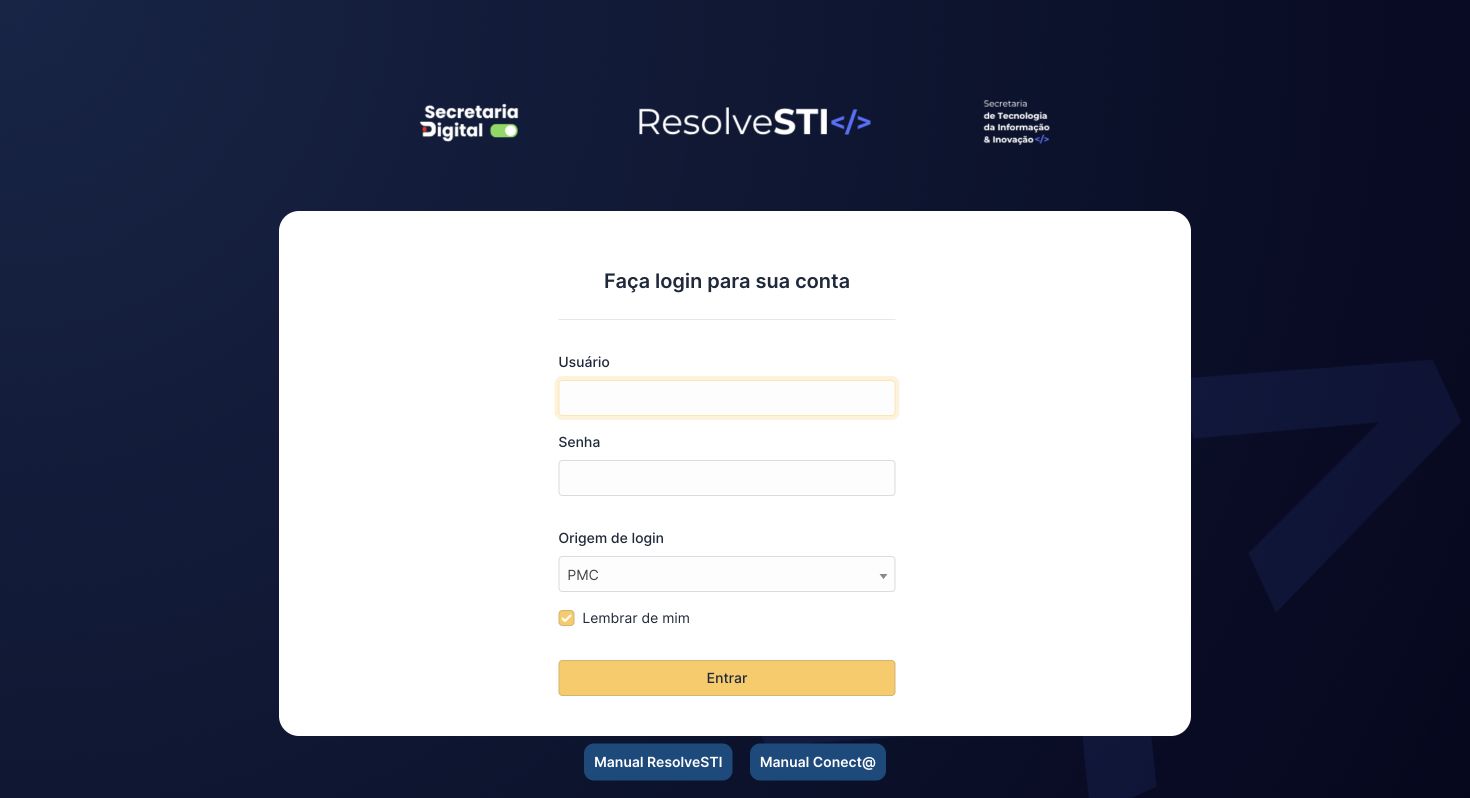ResolveSTI internal technology service desk login